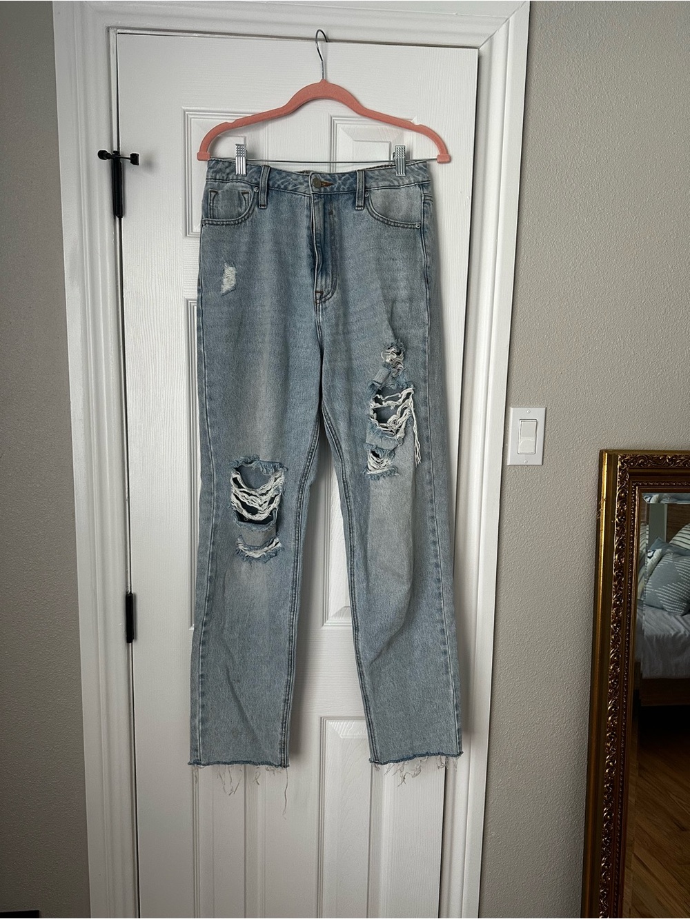 Vigoss Light Blue Distressed Boyfriend Jeans